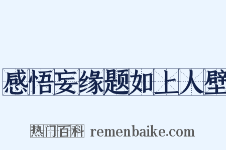 感悟妄缘题如上人壁是什么意思的图片